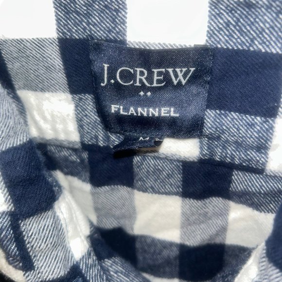 j. crew Flannel blue white Lumber jack jill Buffalo check plaid shirt to… - Picture 3 of 3